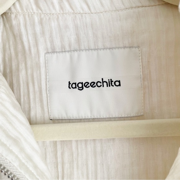 Tageechita zip up Jacket Balloon Sleeve Willow Blouson white cream neutral large - Picture 5 of 13